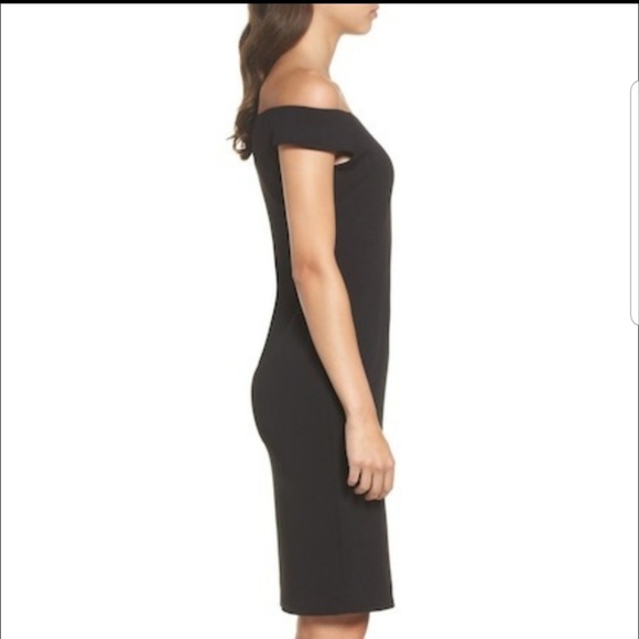 **FINAL SALE** Eliza J Off Shoulder Sheath Dress - Picture 3 of 8